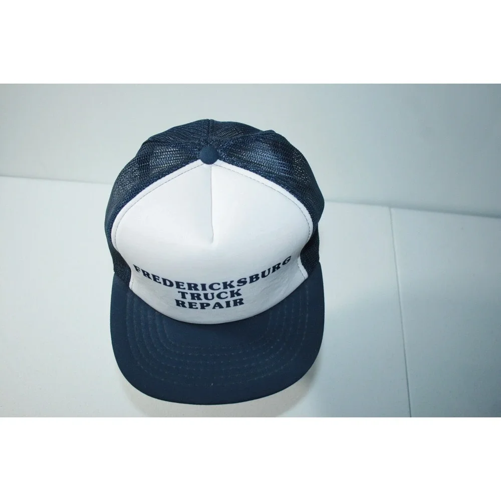 Vintage Fredericksburg Truck Repair Snapback Trucker Mesh‎ Hat Cap Navy Blue